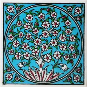 10x10 cm Çini Pano - KÇ043 Turkuaz